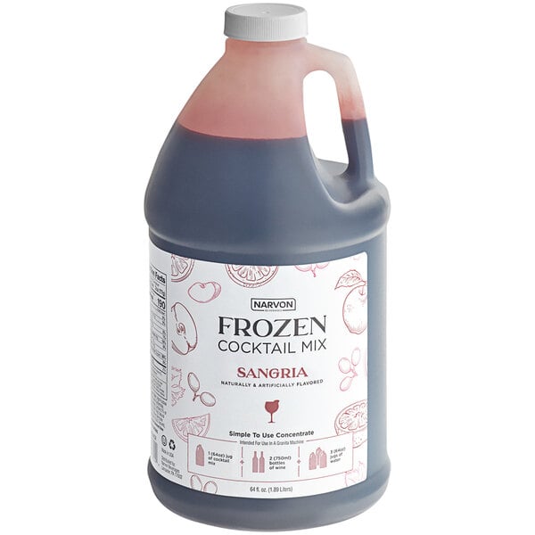 Narvon Sangria Frozen Cocktail Mix Concentrate 1/2 Gallon - 6/Case