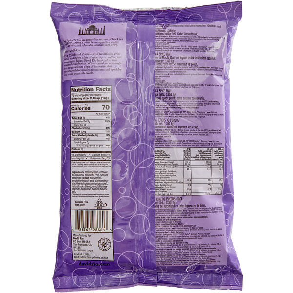 David Rio Orca Spice™ Sugar-Free Chai Tea Latte Mix 3 lb. - 4/Case