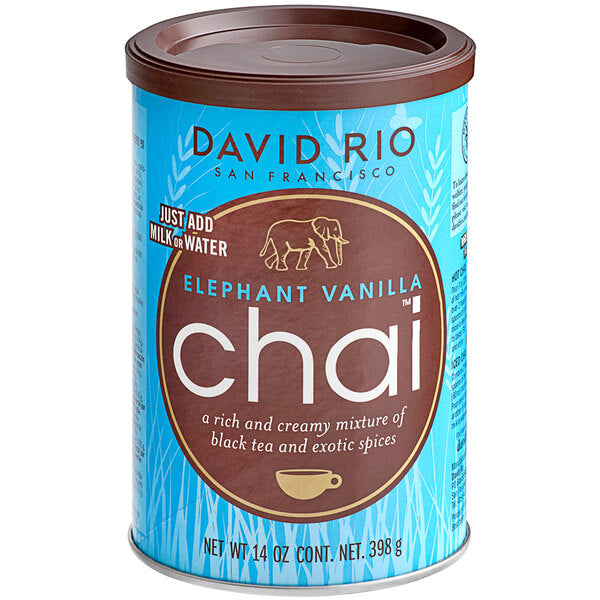 David Rio Elephant Vanilla Chai® Tea Latte Mix 14 oz. - 6/Case