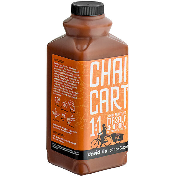David Rio Chai Cart® Masala Chai Brew Tea 1:1 Concentrate 32 fl. oz. - 6/Case