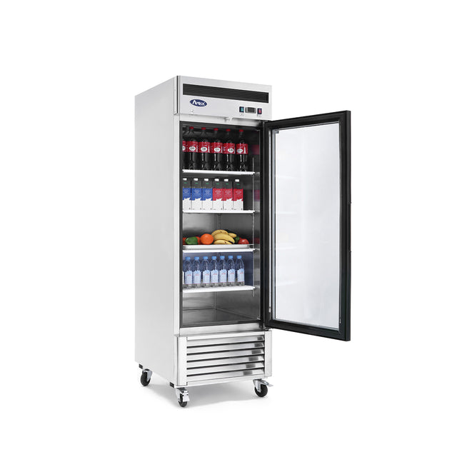 Atosa MCF8705GR Bottom Mount Refrigerator Merchandiser 26.97"W x 31.5"D x 84.06"H with Self-Closing Glass Door with Lock