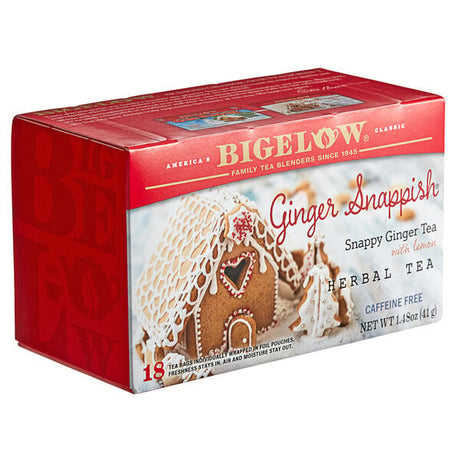 Bigelow Ginger Snappish Herbal Tea Bags - 108/Case
