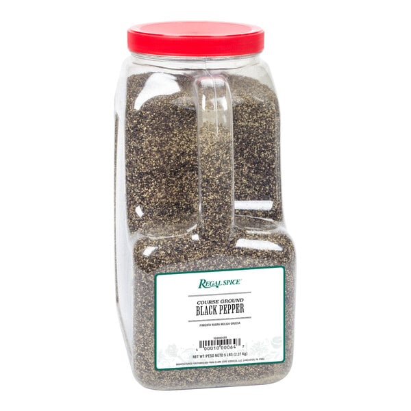 Regal Coarse Grind Ground Black Pepper 5 lb. - 4/Case