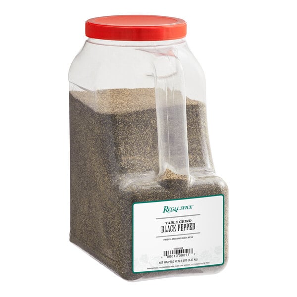 Regal Table Grind Ground Black Pepper 5 lb. - 4/Case
