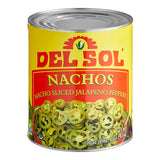 Del Sol Nacho Sliced Jalapeno Peppers #10 Can - 6/Case