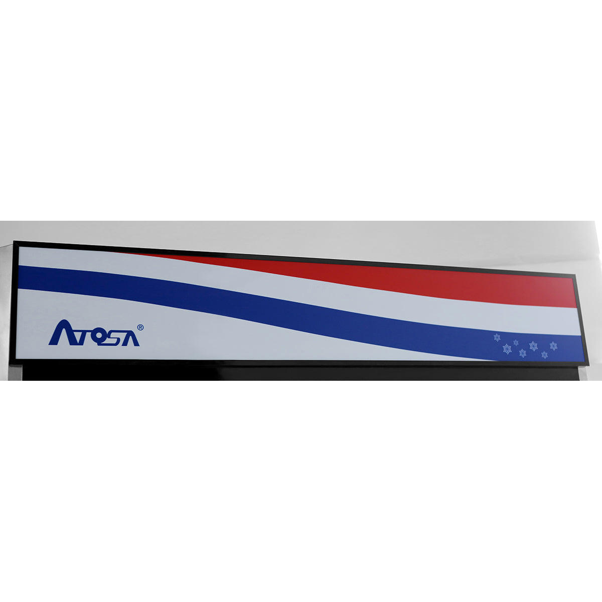 Atosa MCF8709GR Two Section Glass Door Refrigerator 54.38"W, 44.85 Cu. Ft.