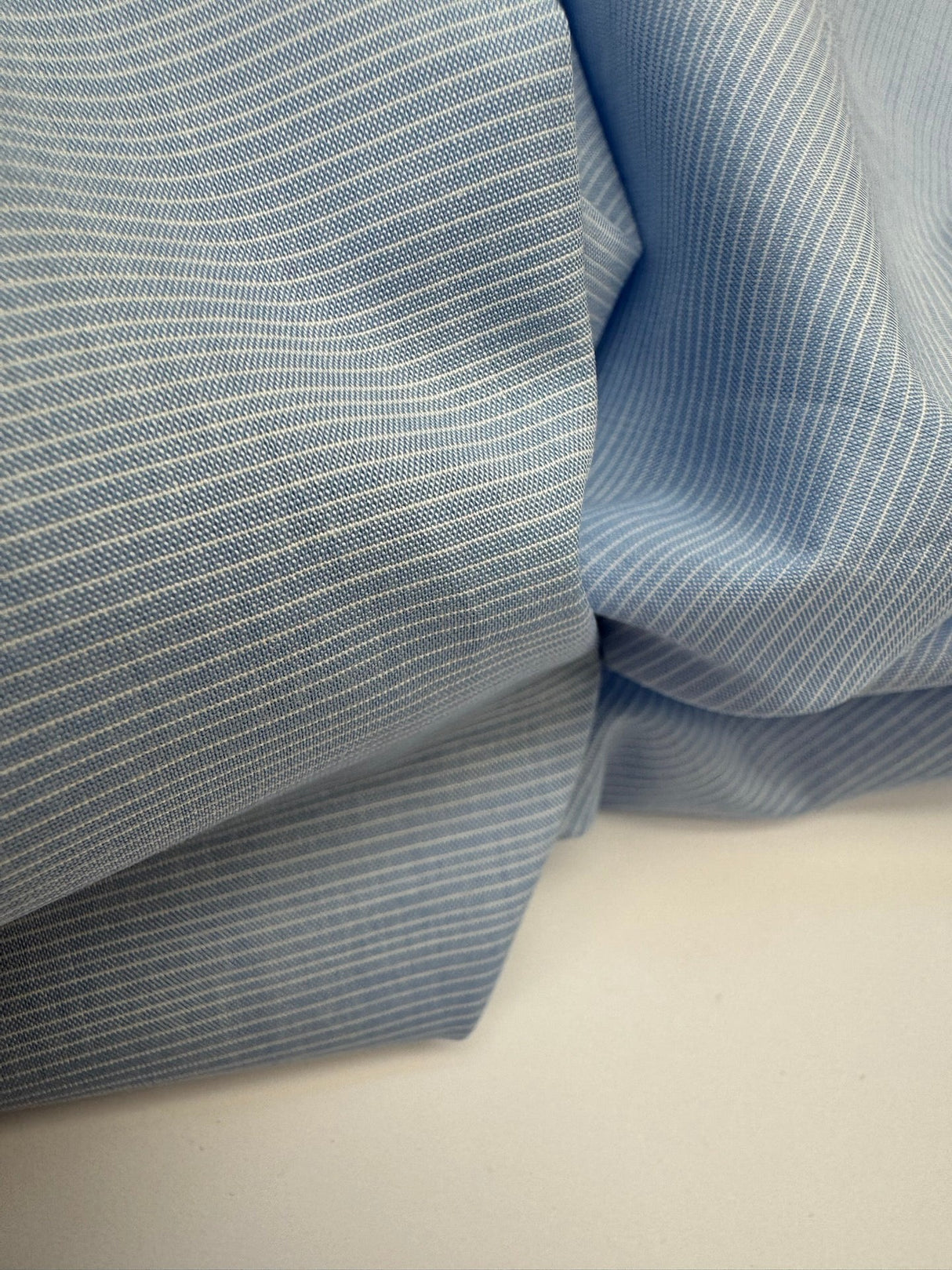 Cotton Striped Shirt Fabric Blue