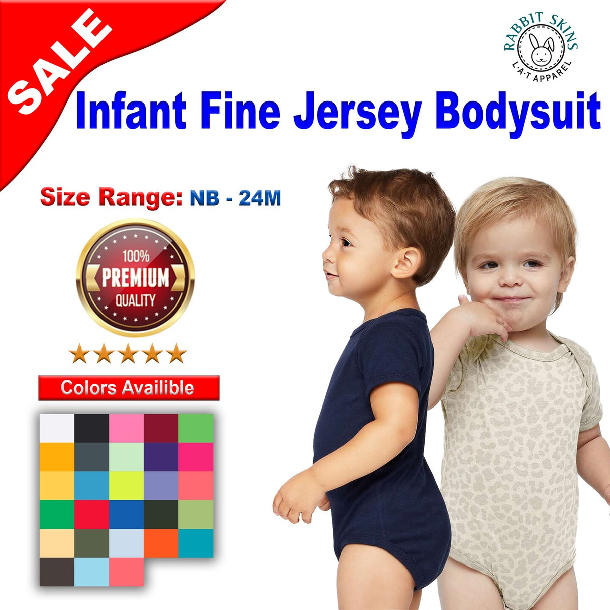 RADYAN® Infant Fine Jersey Bodysuit - 4424