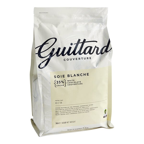 Guittard Soie Blanche 35% White Chocolate Wafers 6.6 lb. - 2/Case
