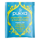 Pukka Organic Chamomile, Vanilla, and Manuka Honey Herbal Tea Bags - 80/Case