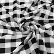 1″ Inch White Black Checkered Gingham Polyester Poplin Fabric,