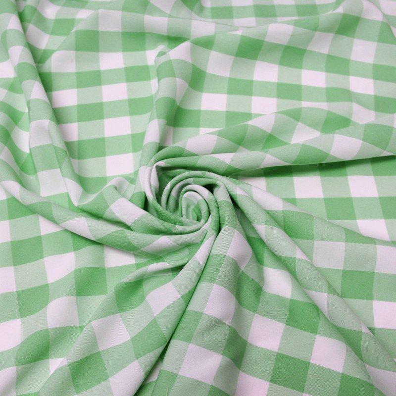 1″ inch Lime Checkered Gingham Polyester Poplin Fabric,