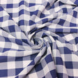 1″ inch Navy Checkered Gingham Polyester Poplin Fabric,