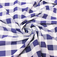 1″ inch Royal White Checkered Gingham Polyester Poplin Fabric,