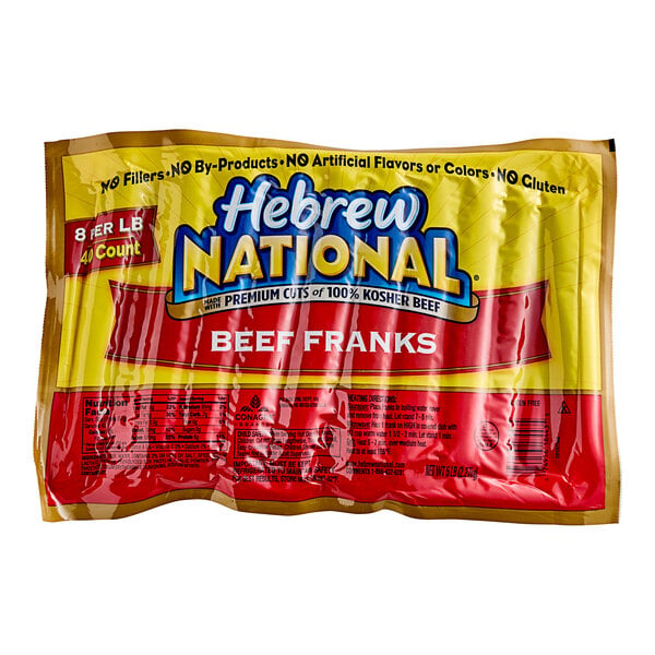 Hebrew National 6" 8/1 Beef Frank - 160/Case