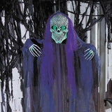 47 1/4 Inch Light Up Hanging Black Gray Reaper Halloween Decoration