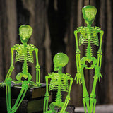 16" Hanging Posable Glow in the Dark Skeletons Halloween Decoration 3 Pc