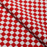 Motion Prints Mini Check Polyester Spandex Fabric - Red/White Mini Check Plaid, 58/60" Width (1 Yard)