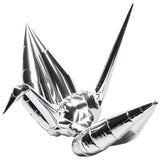 Foil Balloon Origami Crane Metallic Silver 15 Inch