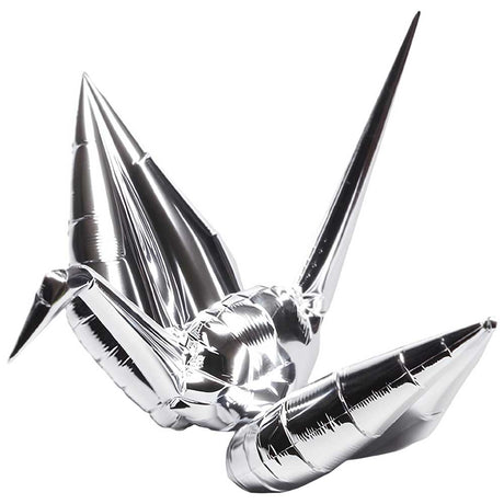 Foil Balloon Origami Crane Metallic Silver 15 Inch