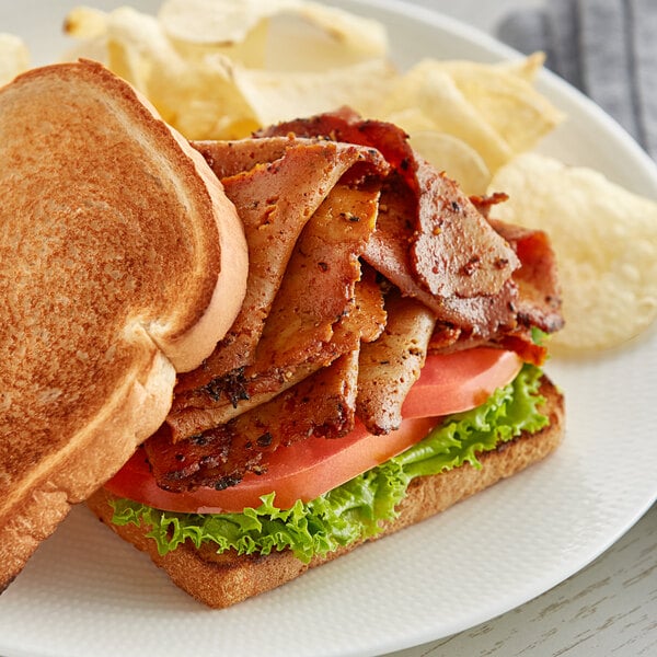The BE Hive Plant-Based Vegan Peppered Bacon 2.5 lb. - 4/Case
