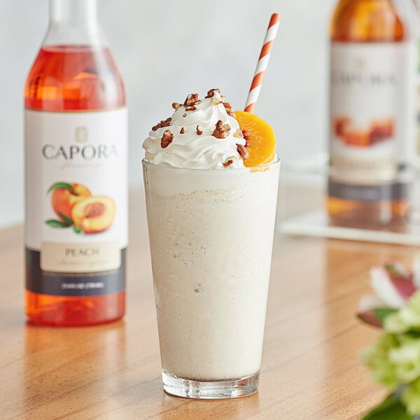 Capora Peach Flavoring Syrup 750 mL - 6/Case
