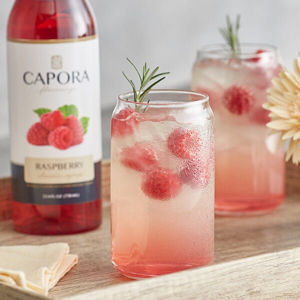 Capora Raspberry Flavoring Syrup 750 mL - 6/Case