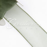 1 1/2" Wired Organza Ribbon - 10 Yards (Moss Green)