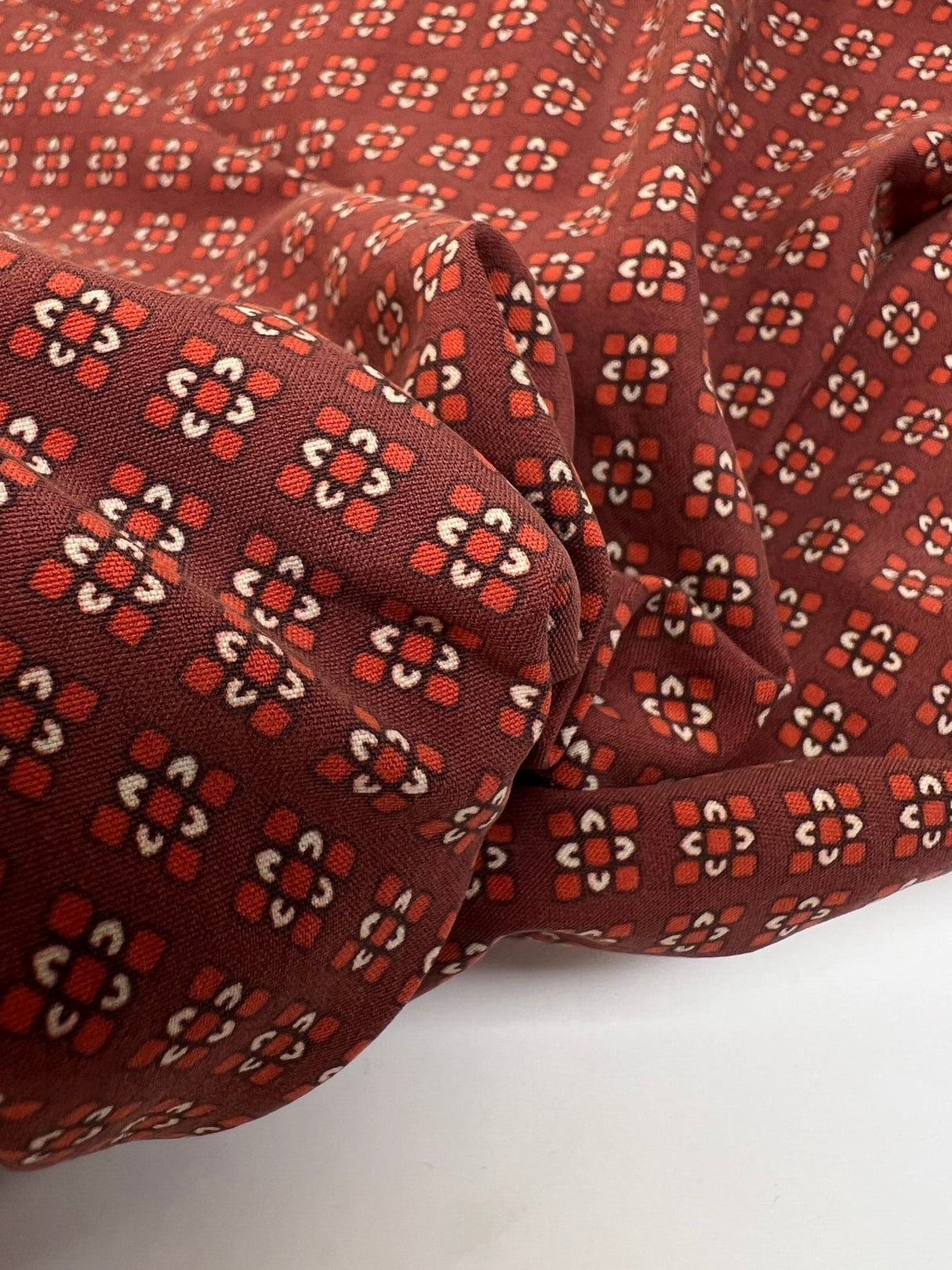 Printed Polyamide Fabric Brown Orange