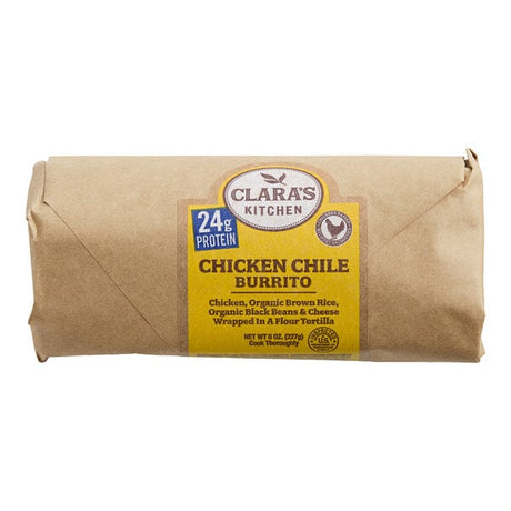 Clara's Kitchen Chicken Chile Burrito 8 oz. - 12/Case