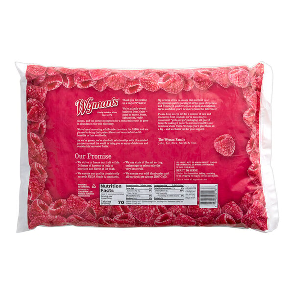 Wyman's Frozen Red Raspberries 5 lb. - 2/Case