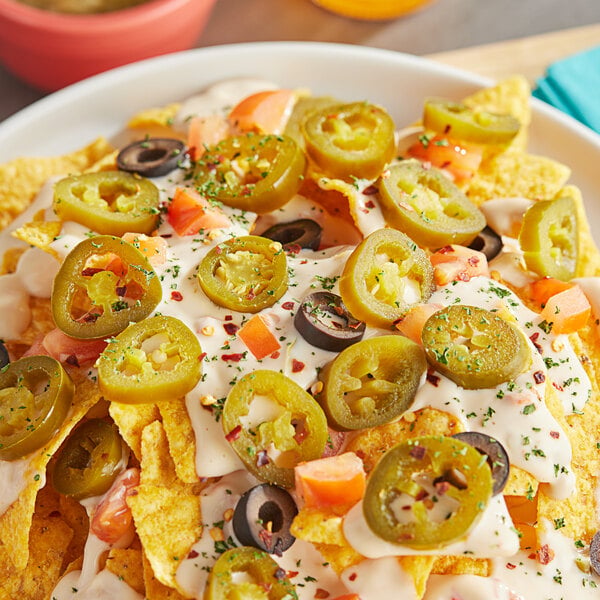 Del Sol Nacho Sliced Jalapeno Peppers 1 Gallon - 4/Case
