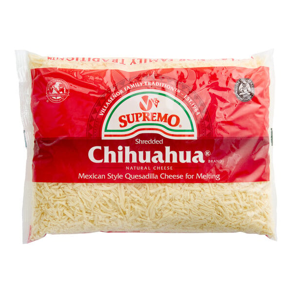 V&V Supremo Shredded Queso Chihuahua Quesadilla Cheese 5 lb. - 4/Case