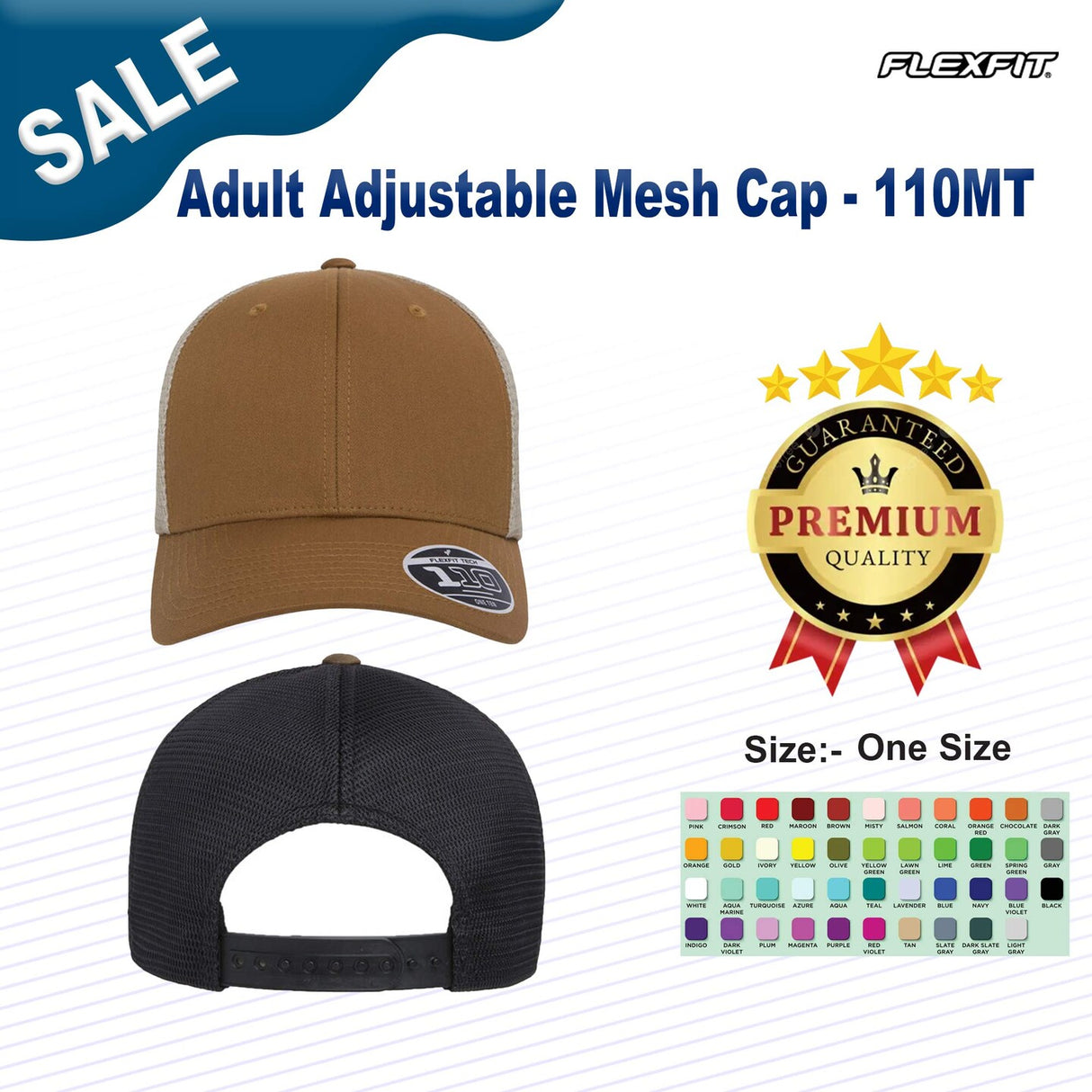 Flexfit® Adult Adjustable Mesh Cap