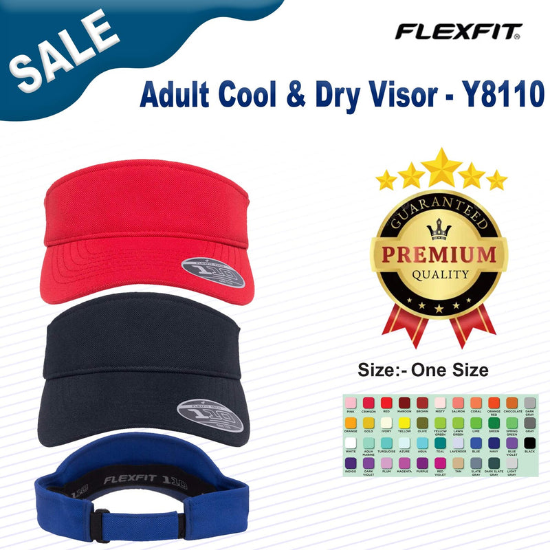 Flexfit Adult Cool Dry performance visor built for sports, training, and sunny outdoor activities