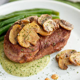 Phillips Gourmet Mushrooms IQF Seasoned Sauteed Roasted Sliced White Mushrooms 2 lb. - 4/Case
