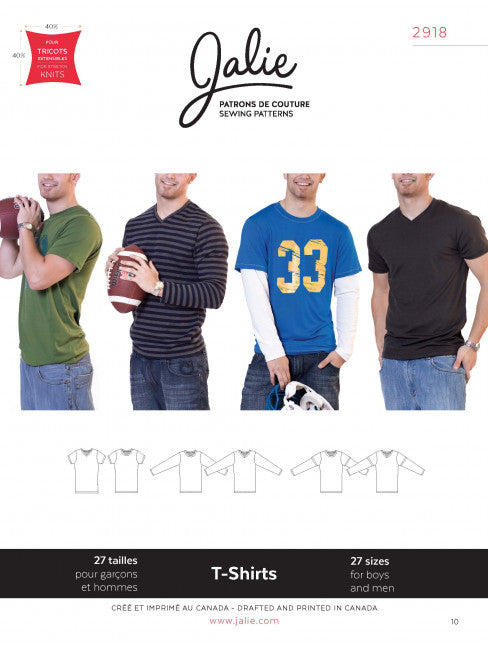 Sewing Pattern Men's T-Shirts by Jalie