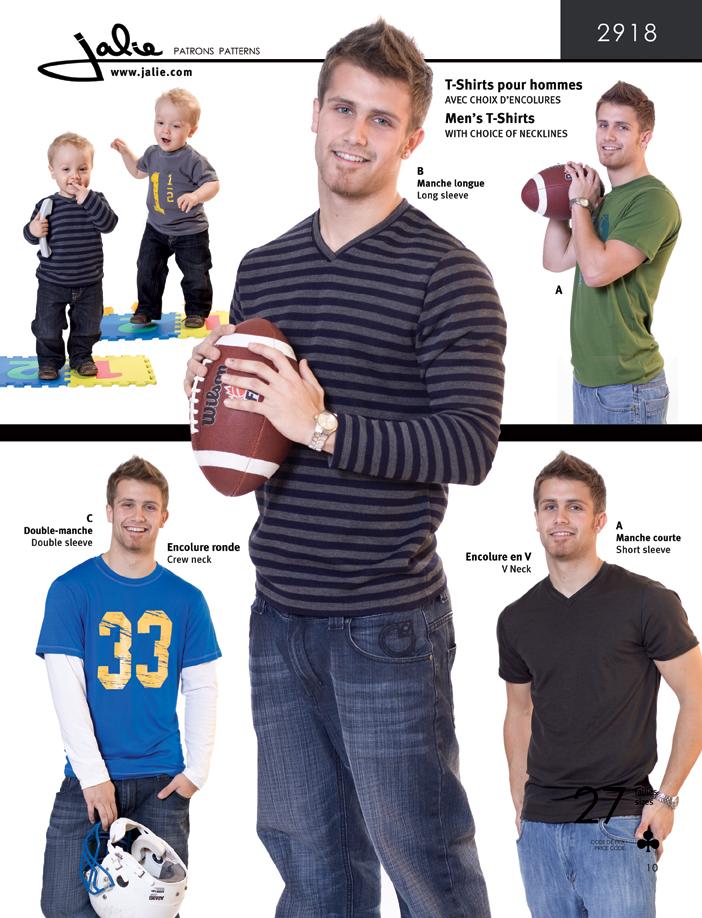 Sewing Pattern Men's T-Shirts by Jalie