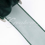 1 1/2" Wired Organza Ribbon - 10 Yards (Hunter Green)