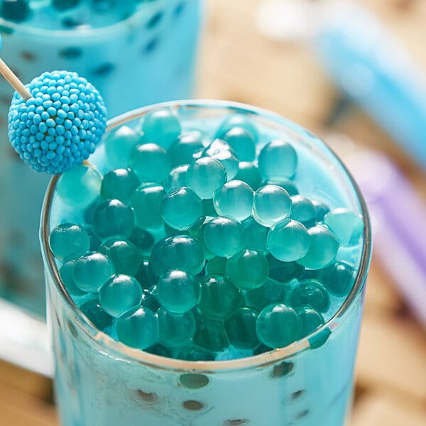Bossen Sour Blue Raspberry Bursting Boba 7.04 lb. - 4/Case
