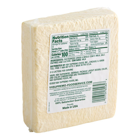 V&V Supremo Cotija Cheese Block 3.5 lb. - 4/Case