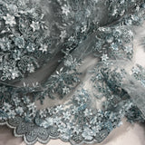 Beaded 3D Floral Lace Fabric 50" Wide