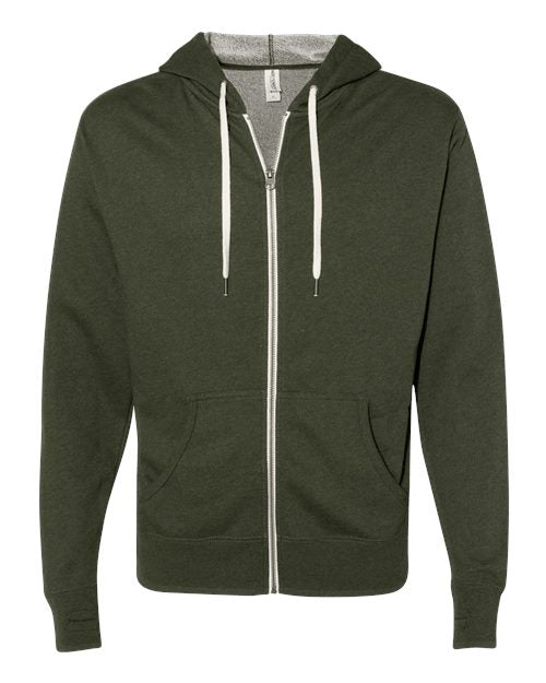 Independent Trading Co. Unisex Heathered French Terry Full-Zip Hooded Sweatshirt