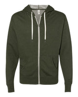 Independent Trading Co. Unisex Heathered French Terry Full-Zip Hooded Sweatshirt