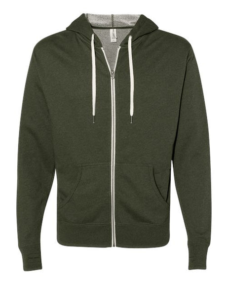 Independent Trading Co. Unisex Heathered French Terry Full-Zip Hooded Sweatshirt