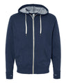 Heathered French Terry Full-Zip Hooded Sweatshirt