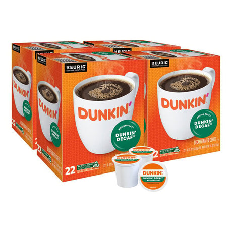 Dunkin' Decaf Original Blend Coffee Single Serve Keurig® K-Cup® Pods - 88/Case