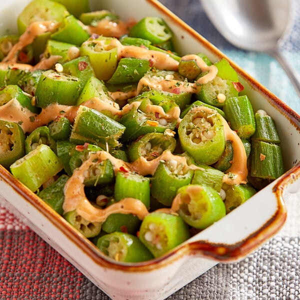 Goya IQF Cut Okra 1 lb. - 12/Case