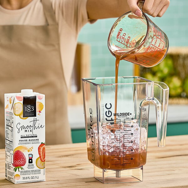 1883 Maison Routin Strawberry Banana Smoothie Mix 1 Liter - 8/Case
