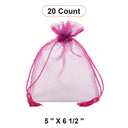 Bolsas transparentes iridiscentes con borlas en tonos joya 5'' x 6 1/2'' para regalos